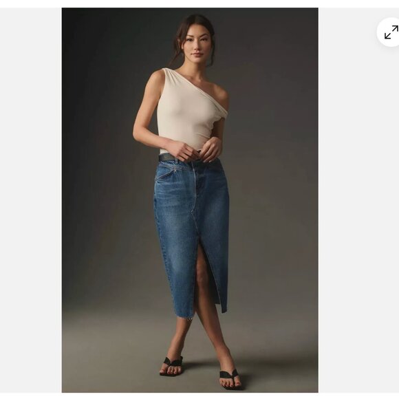 Reformation Jagger Denim Midi Skirt - Size 26 - Picture 5 of 8